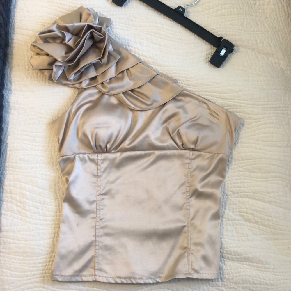 Brand new with Tags! One shoulder, satin dress top